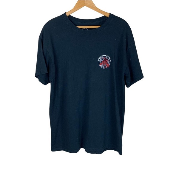 Last Call Co. The Devil Made Me Do It Black Crewneck Graphic Tee - Picture 1 of 4